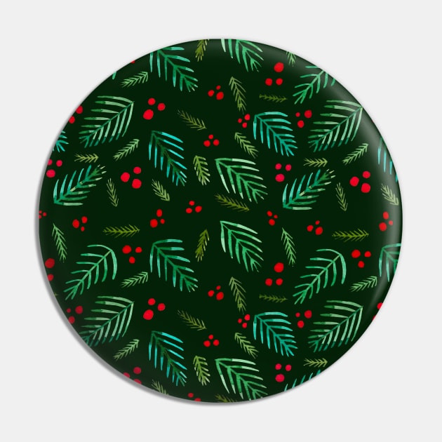 Christmas tree branches and berries - green Pin by wackapacka