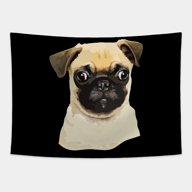 Pug portrait Tapestry by StarWheel