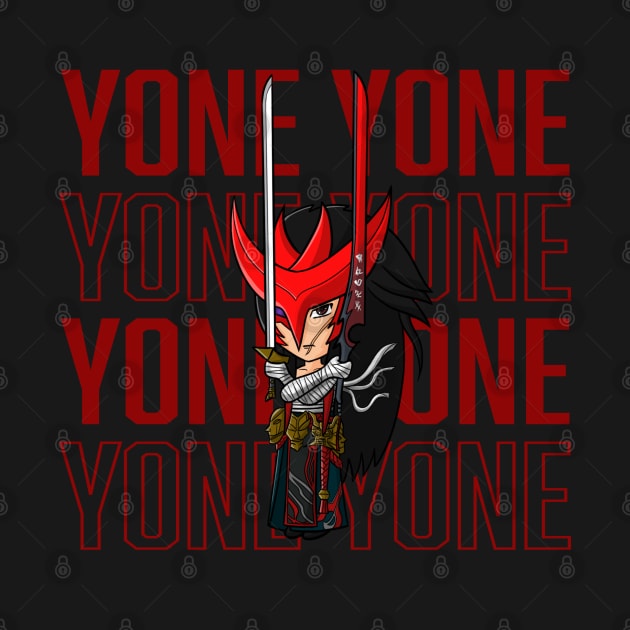 Yone - Red background by Flower Flame