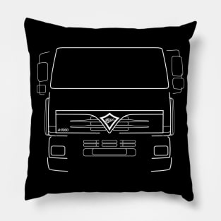 Classic Foden Alpha 3000 lorry white outline graphic Pillow