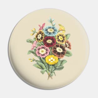 Flower Bouquet Vintage Illustration Pin