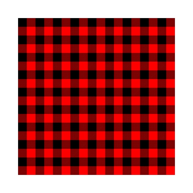 Classic Dark Red and Black Lumberjack Buffalo Plaid Fabric by podartist