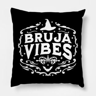 Bruja Vibes Mexican Witch Halloween Witchy Retro Vintage Pillow