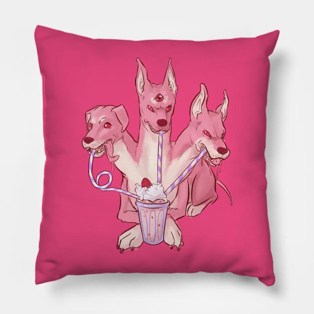 Strawberry Cerberus Pillow by mousbones
