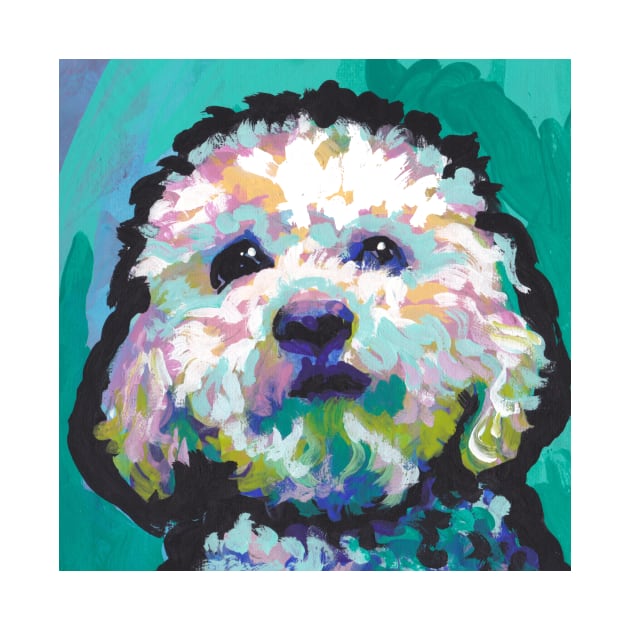 maltese poodle MALTIPOO Dog Bright colorful pop dog art by bentnotbroken11