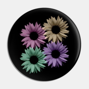 colorful flowers with stripes, nature, petals Pin