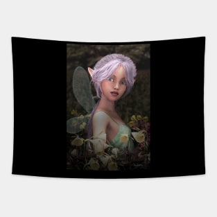 Cute fairy with flowers Tapestry
