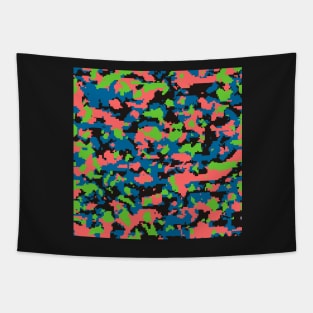 Green Blue Digital Camouflage Tapestry