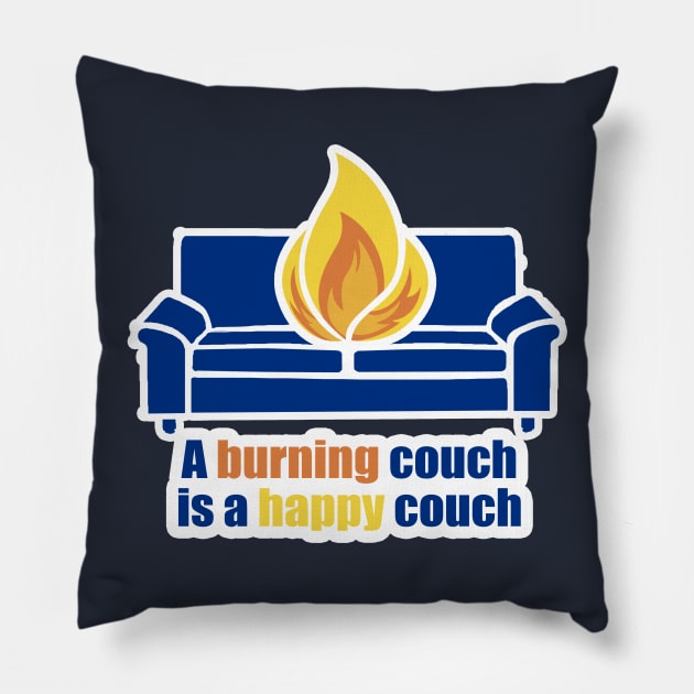 Happy Couch Pillow by EJTees