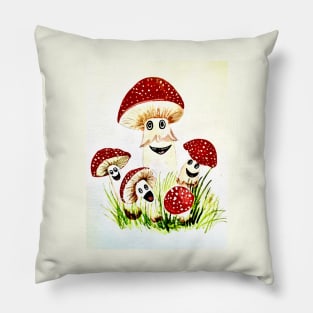 Mushroom family Pillow