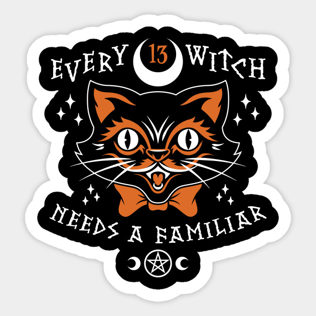 Halloween Cat - Witches Goth Familiar - Witch - Sticker