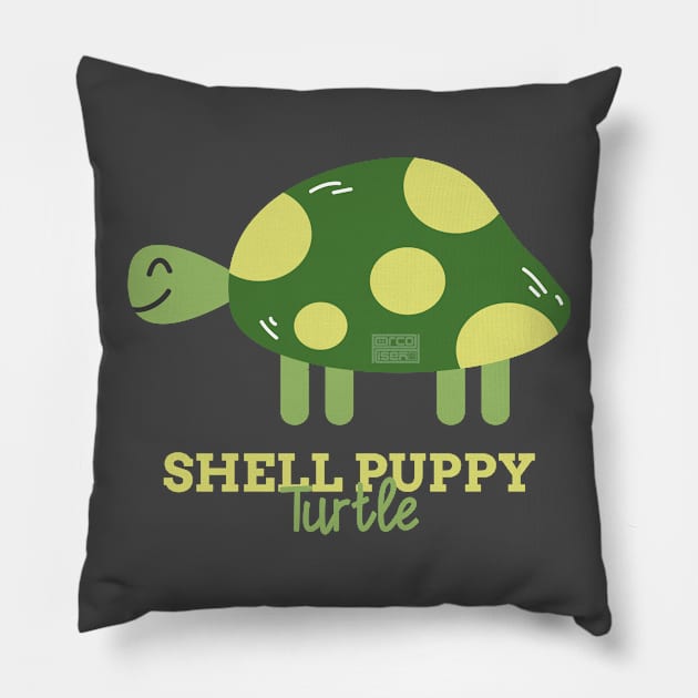 Funny Animal Name Meme Shell Puppy TURTLE Pillow by porcodiseno