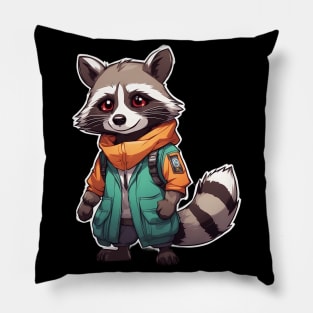 Raccoon Cartoon Pillow