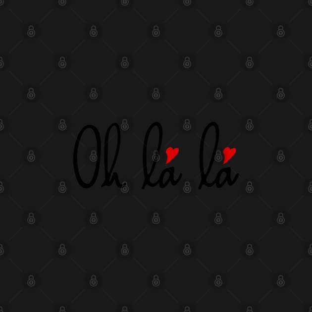 Oh la la, French word art with red hearts by beakraus