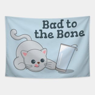 Bad to the Bone- cute Cat Tapestry