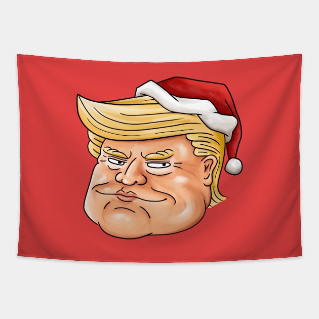 Trump Santa Hat Tapestry by Takeda_Art