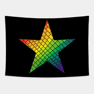 Tiled Star Gay Pride Star Tapestry