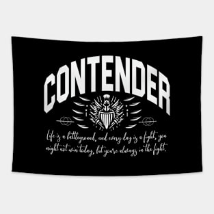 Contender, Motivational T-shirt Design. Tapestry