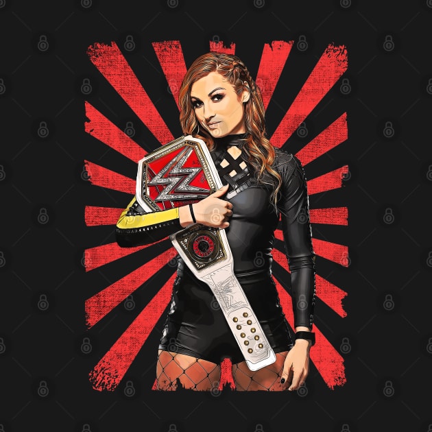 Becky Lynch Wrestling Vintage Fan Art by Sakonipopart