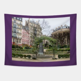 Paris Pink Building Tapestry