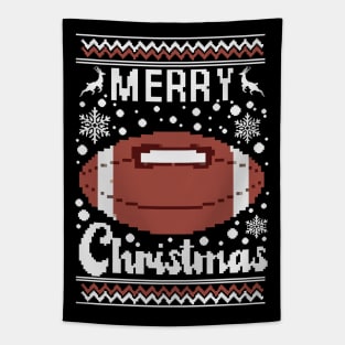 Merry Christmas football Tapestry