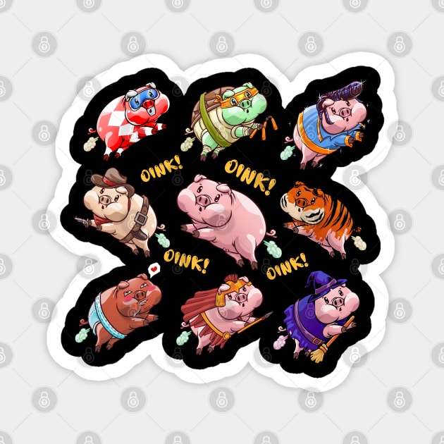 oink pigs costume party Magnet by Crow Creations