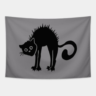 Angry Antisocial Black Cat Tapestry