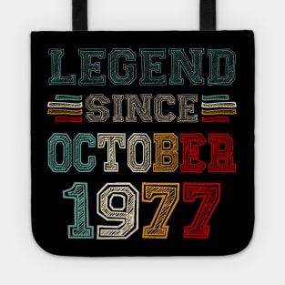 46 Years Old Legend Since October 1977 46th Birthday Tote