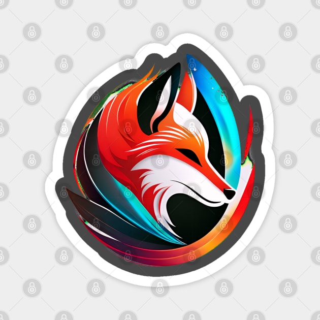 Artful Kitsune Fox Magnet by Holisticfox