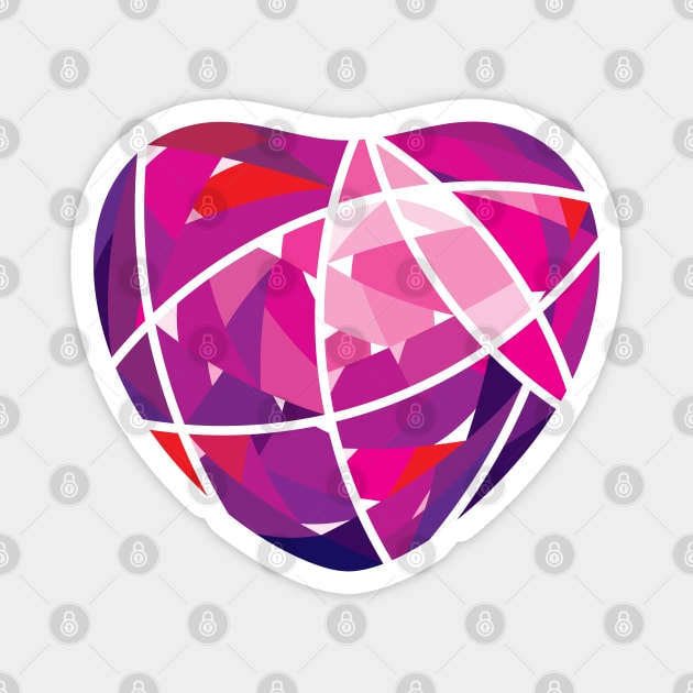 Pink Heart Diamond Crystal Magnet by GeeTee