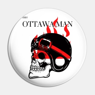 flaming biker motorcycle ottawa man design Pin