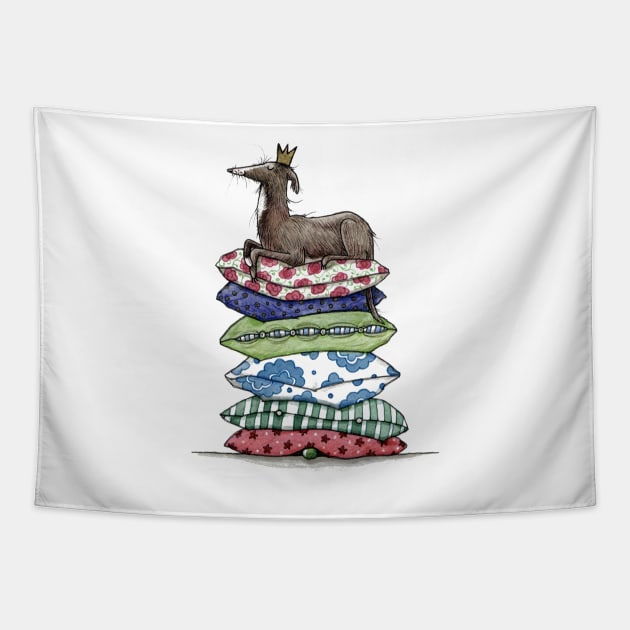 Princess On The Pea - Greyhound - Galgo - Whippet - Italian Greyhound Tapestry by JunieMond