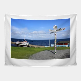 John O' Groats Sign Post and Ferry Tapestry