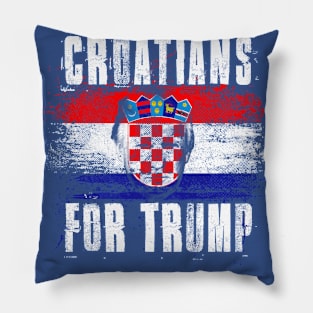 Croatians For Trump - Trump 2020 Patriotic Flag Pillow