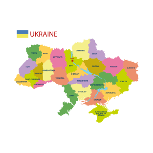 Administrative map of Ukraine T-Shirt