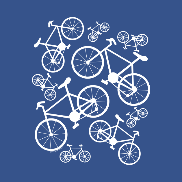 White Bicycles Big and Small by Barthol Graphics