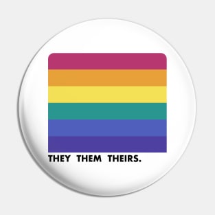 They Them Theirs Pronouns --- Retro Style Design Pin