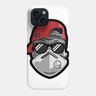 Skelton with safety mask Phone Case