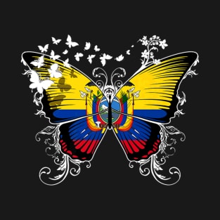 Ecuador Flag Butterfly T-Shirt