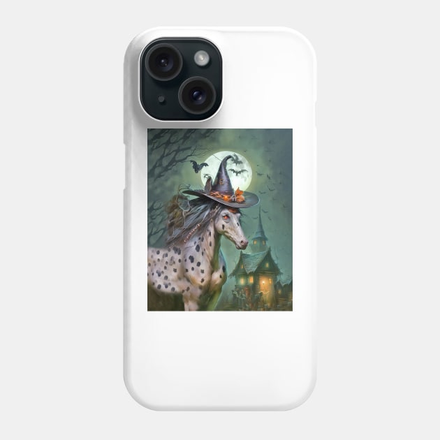 Appaloosa Spooky Halloween Witch Horse Phone Case by candiscamera