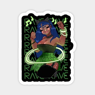 Pretty Rave Girl w Text Magnet