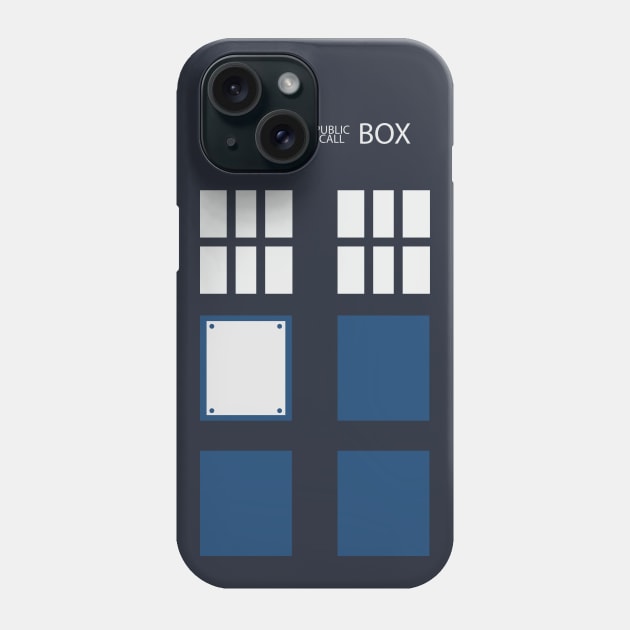 United Kingdom - Retro Blue Police Public Call Box Silhouette Phone Case by EDDArt