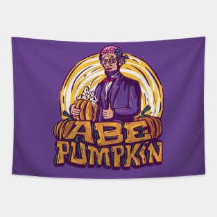 Abe Pumpkin // Funny Halloween Abe Lincoln Tapestry