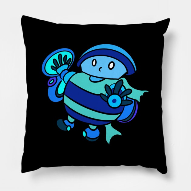 Cute cartoon robot Pillow by Andrew Hau