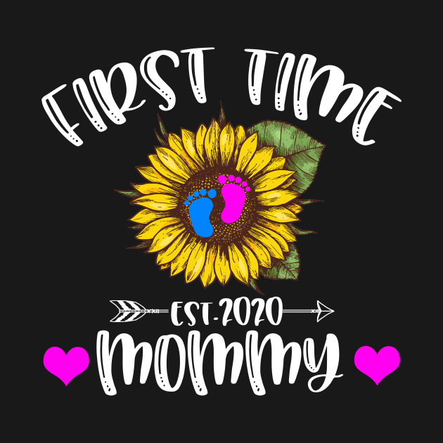 Sunflower First Time Mommy Est 2020 Shirt Mother's Day Gift by BestFamilyTee