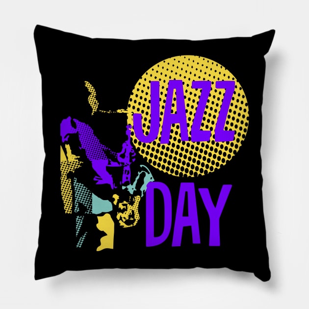 Modern Style Jazz Day Pillow by jazzworldquest