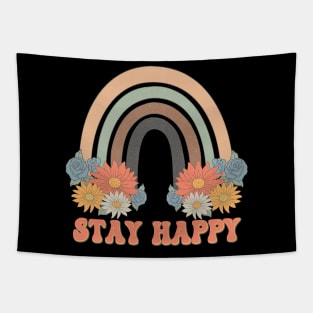 Stay Happy Rainbow Tapestry