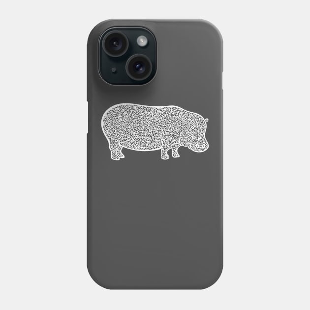 Hippo Ink Art - detailed African animal design Phone Case by Green Paladin