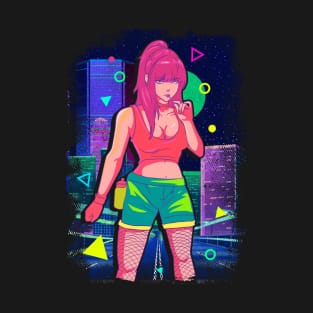 Cute Vaporwave Anime Girl Aesthetic Dance Music T-Shirt