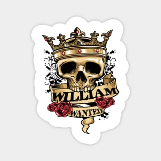 William Skull Wanted Magnet